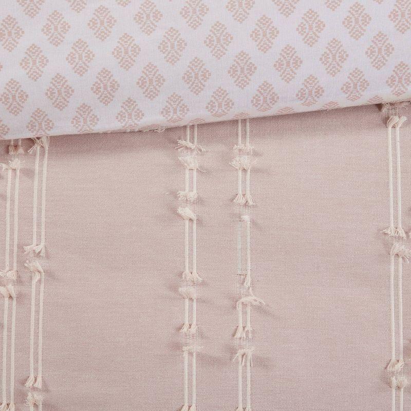 Blush Cotton Jacquard Full/Queen Duvet Cover Set