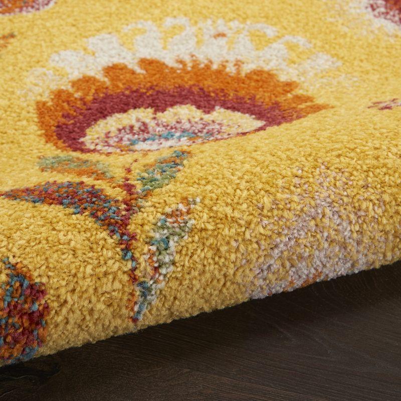 Nourison Allur Blooming Floral Indoor Area Rug Yellow Multicolor 5'3" x 7'3"