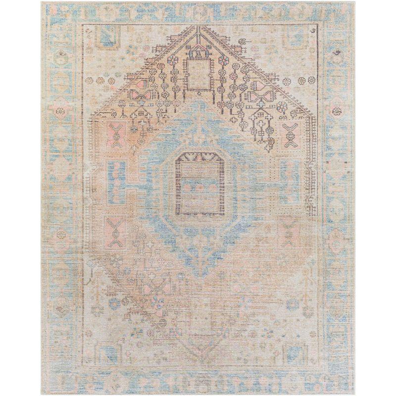 7'6"x9'6" Alanya Traditional Machine Washable Rug Blue - Artistic Weavers: Pet Friendly, Flat Pile, Indoor Use