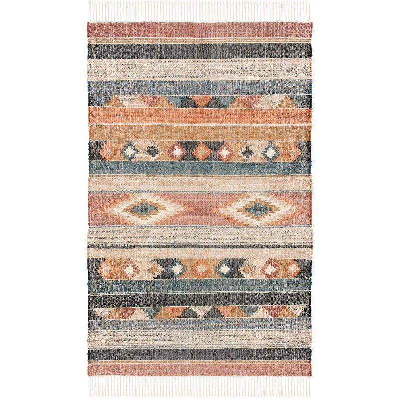 Kilim KLM177 Flat Weave Area Rug - Blue/Rust - 5'x8' - Safavieh