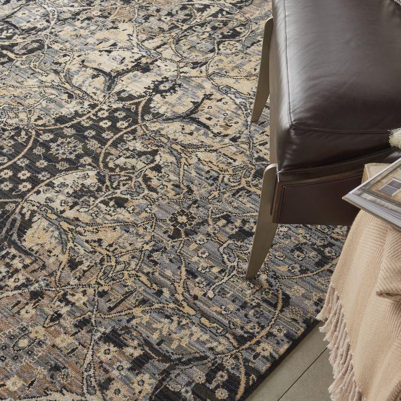 Nourison Majestic MST01 Black/Beige/Gray Indoor Area Rug - 5'6 x 8'