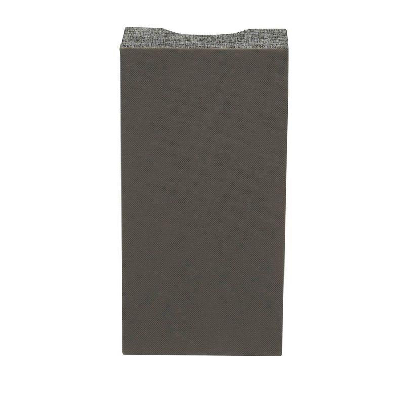 Household Essentials Set of 2 3-Section Drawer Trays Graphite Linen: Stackable Decorative Storage Boxes, Gray, 12"x6"