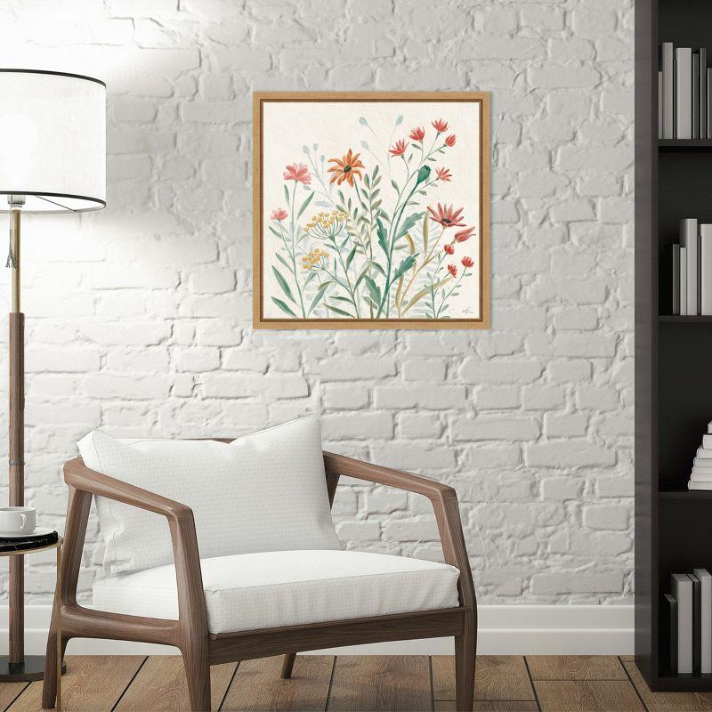 Amanti Art Wildflower Vibes II by Janelle Penner Canvas Wall Art Print Framed 16 x 16-in.