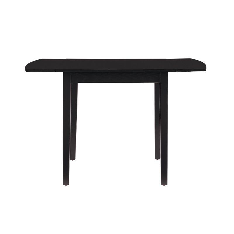 Torino 48" Extendable Solid Rubberwood Square Dining Table in Black