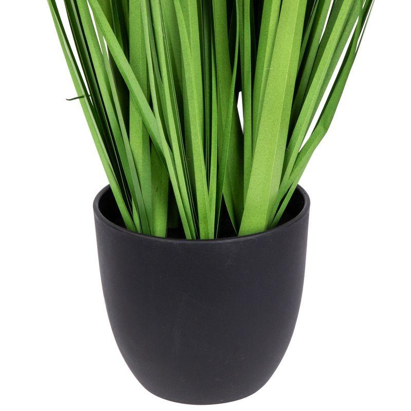 Northlight 24" Artificial Onion Grass Plant in Black Pot