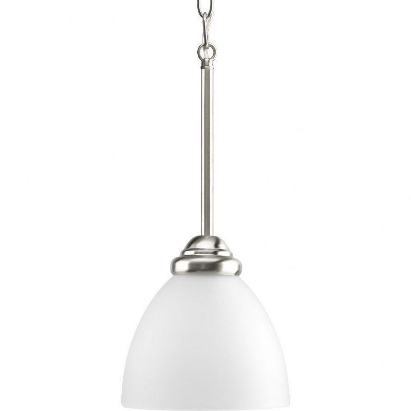 Elegant Brushed Nickel Mini-Pendant with Etched Glass Shade