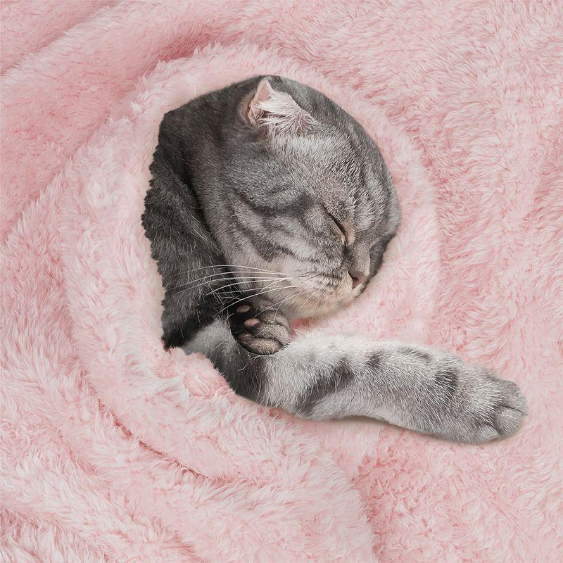 PetAmi Fluffy Dog Blanket for Pet Cat Puppy Kitten, Faux Shearling Soft Fleece Throw, Plush Reversible Washable Couch Cover