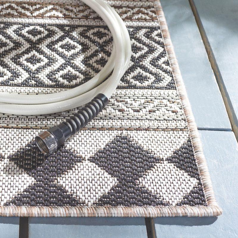 Havana Light Brown and Black Geometric Indoor/Outdoor Area Rug