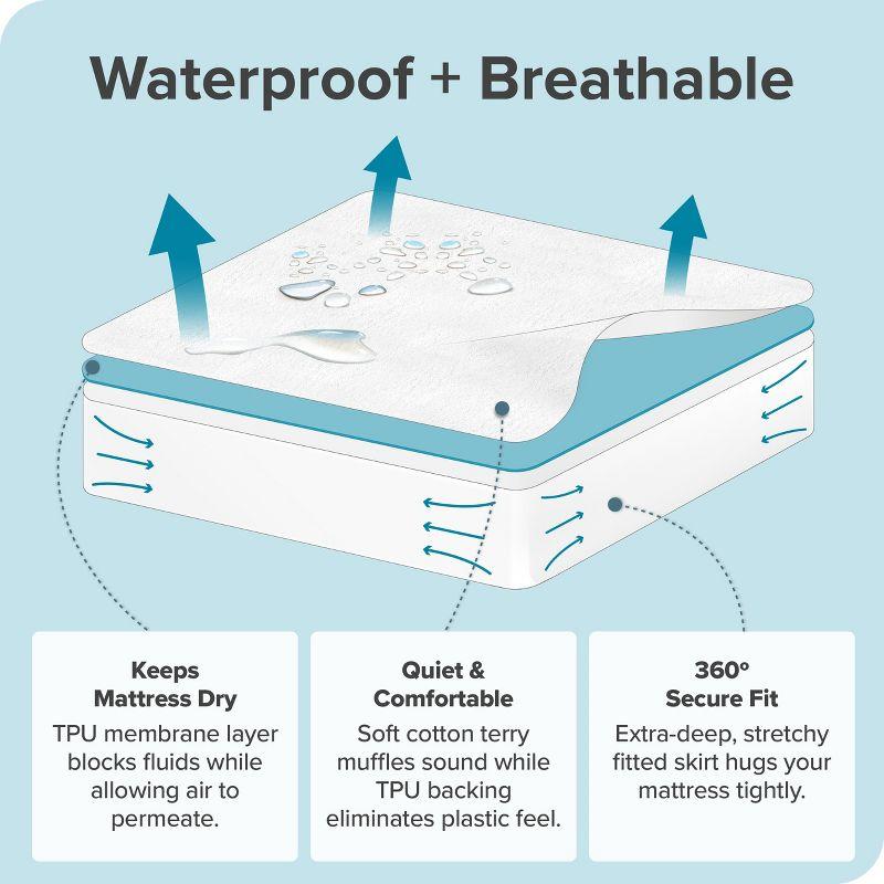 Bare Home Premium Ultra Soft Waterproof Fitted Mattress Protector