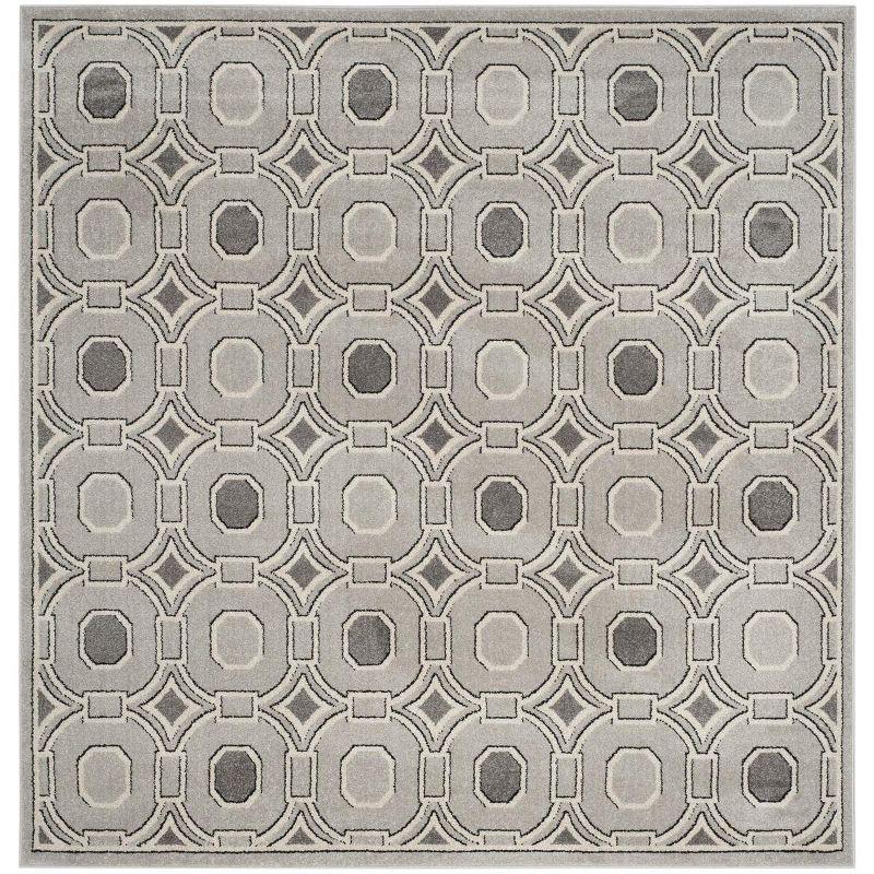 Amherst Light Grey/Ivory 7' Square Easy-Care Area Rug