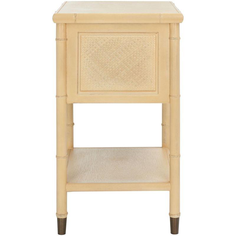 Ahab 2 Drawer 1 Shelf Accent Table - ACC6606A - Light Blonde/Gold - Safavieh