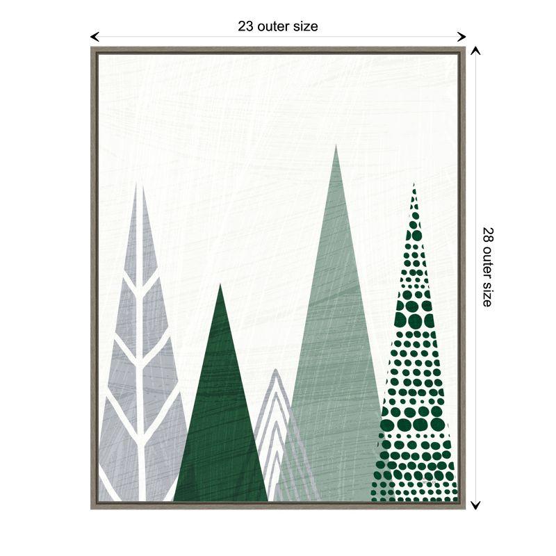 Amanti Art Geometric Forest III Green Gray by Michael Mullan Canvas Wall Art Print Framed 23-in. x 28-in.