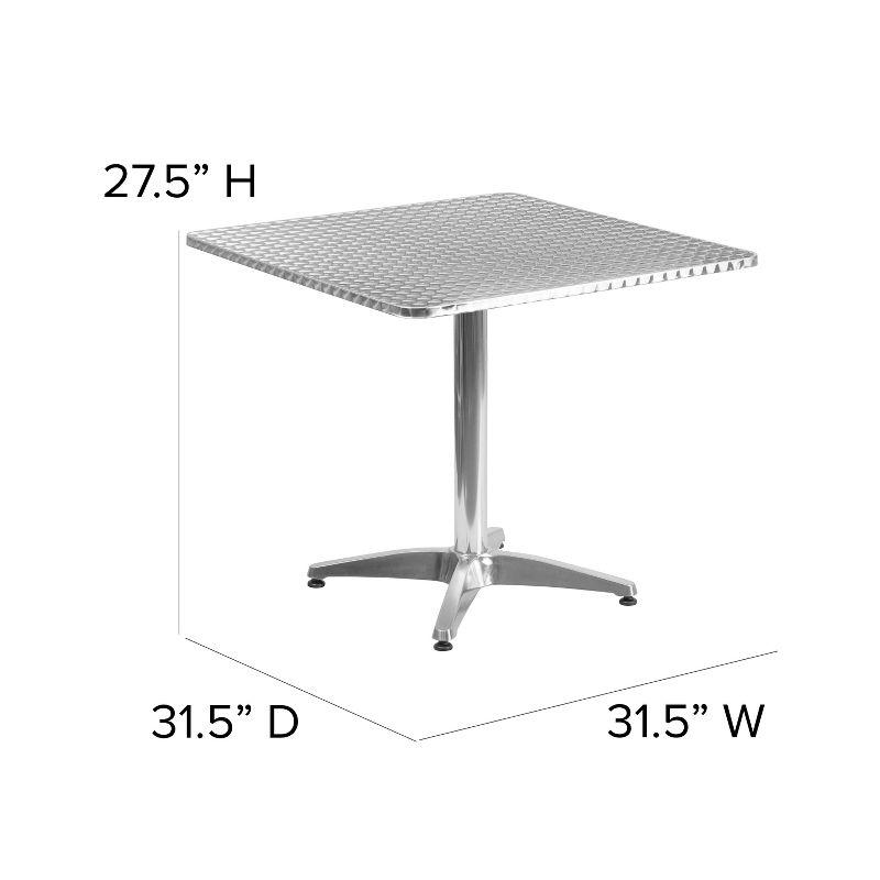 Emma and Oliver 31.5" Square Aluminum Indoor-Outdoor Table