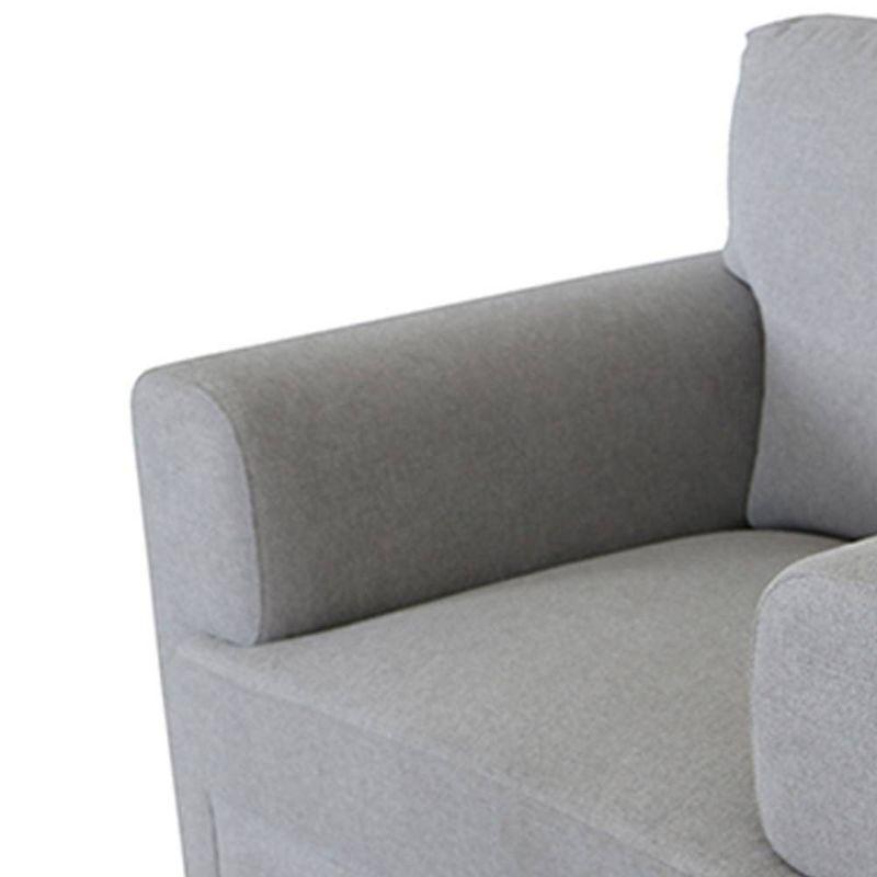 41" Kyrene Chair Light Gray Linen - Acme Furniture: Upholstered Metal-Legged Accent Armchair