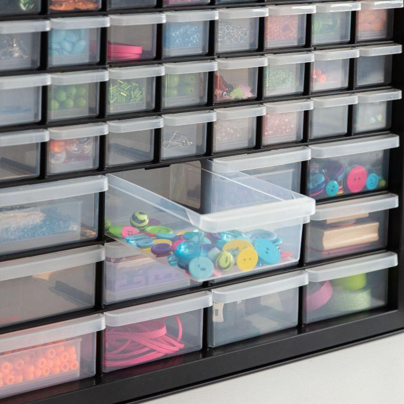 Compact 44-Drawer Black Stackable Storage Organizer