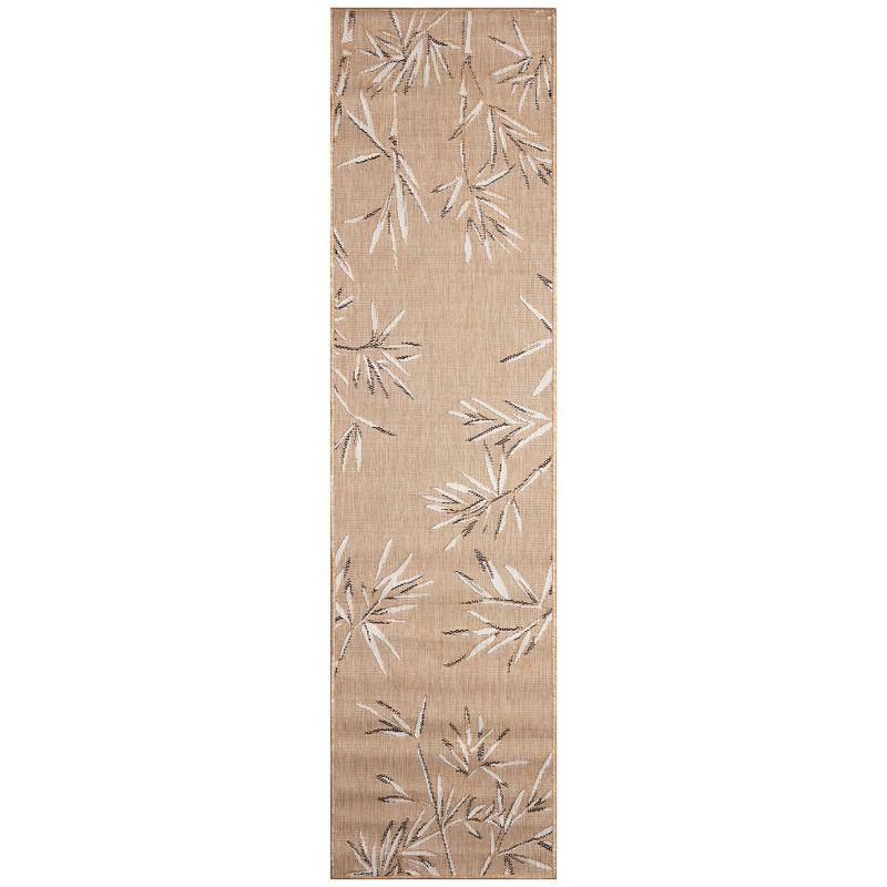 Liora Manne Carmel Bamboo Border Indoor/Outdoor Rug Sand 1'11" x 7'6"