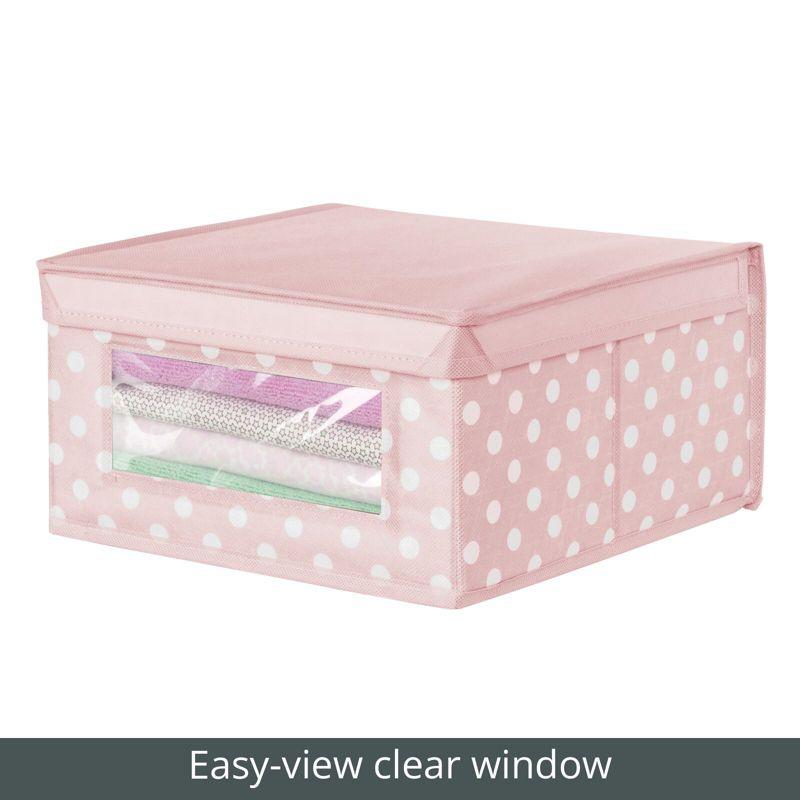 mDesign Medium Fabric Nursery Box with Lid/Window