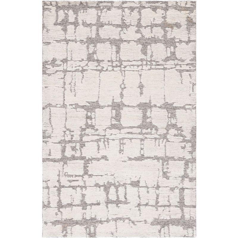 Martha Stewart Rugs Martha Stewart 4533 Hand Tufted Wool/Cotton Rug in Light Gray/Ivory
