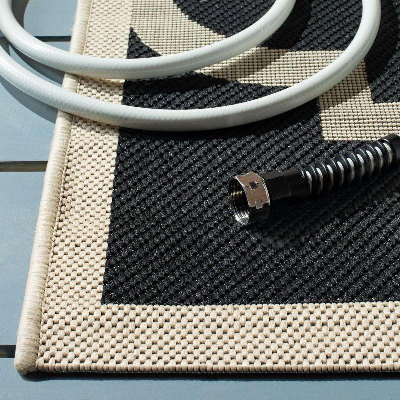Courtyard CY6243 Power Loomed Indoor and Outdoor Area Rug - Black/Beige - 9'x12' - Safavieh