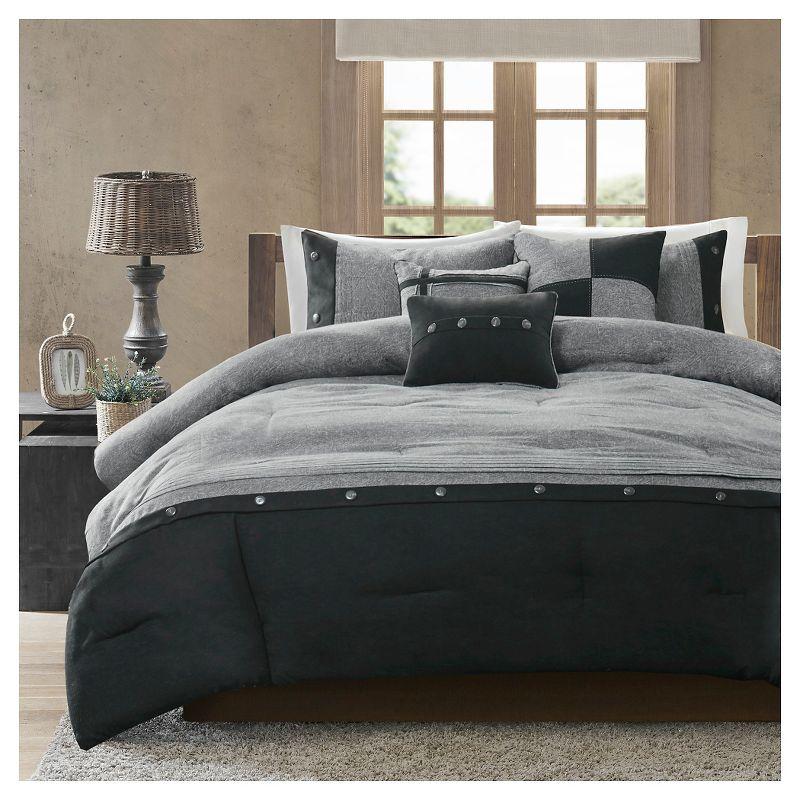 Boone 7 Piece Faux Suede Comforter Set