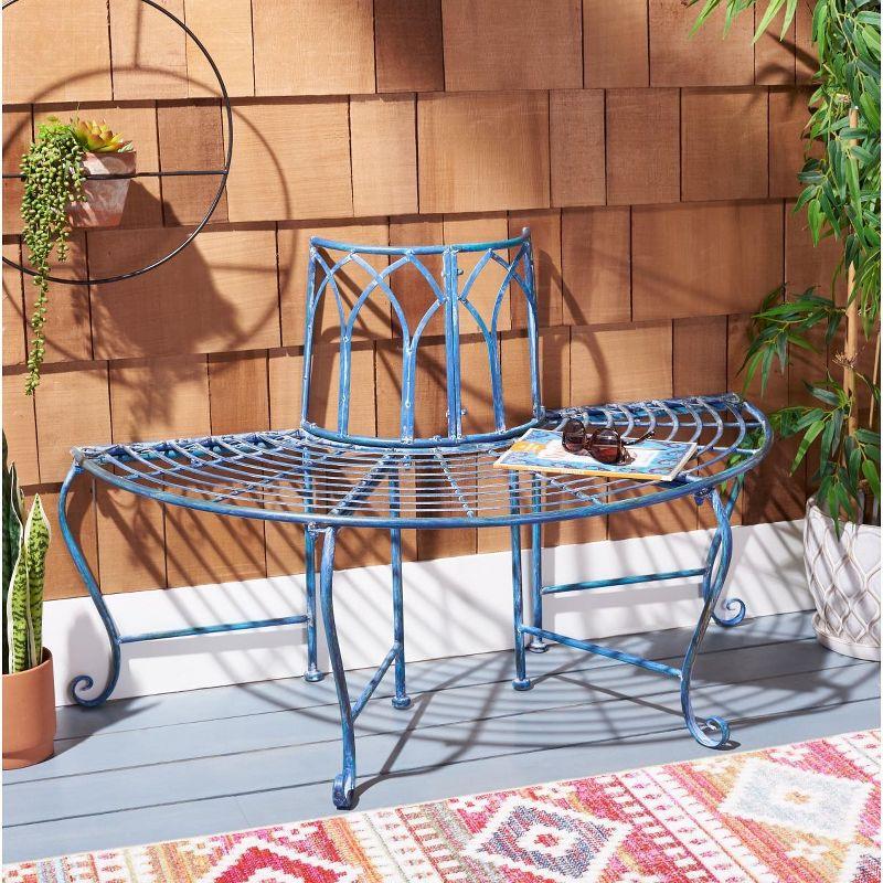 Abia Tree Bench - Outdoor - PAT5018 - Mossy Blue - Safavieh