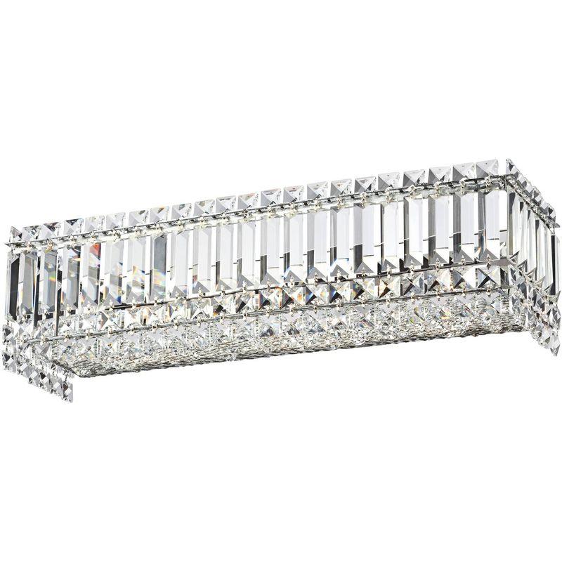 Elegant Crystal Rods 23" Chrome Wall Light Bar for Luxe Vanity Sparkle