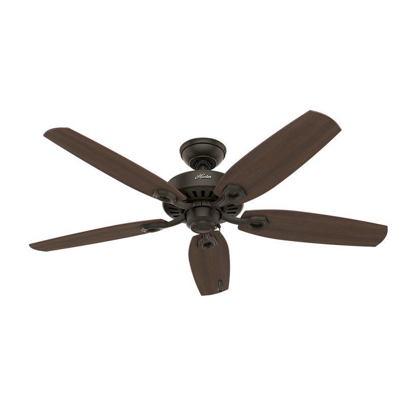 52" Builder Plus 5 - Blade Standard Ceiling Fan with Pull Chain and Light Kit Included