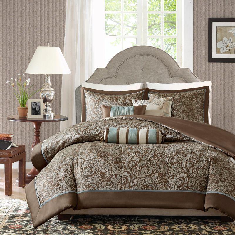 Madison Park Aubrey Paisley Jacquard Duvet Cover Set