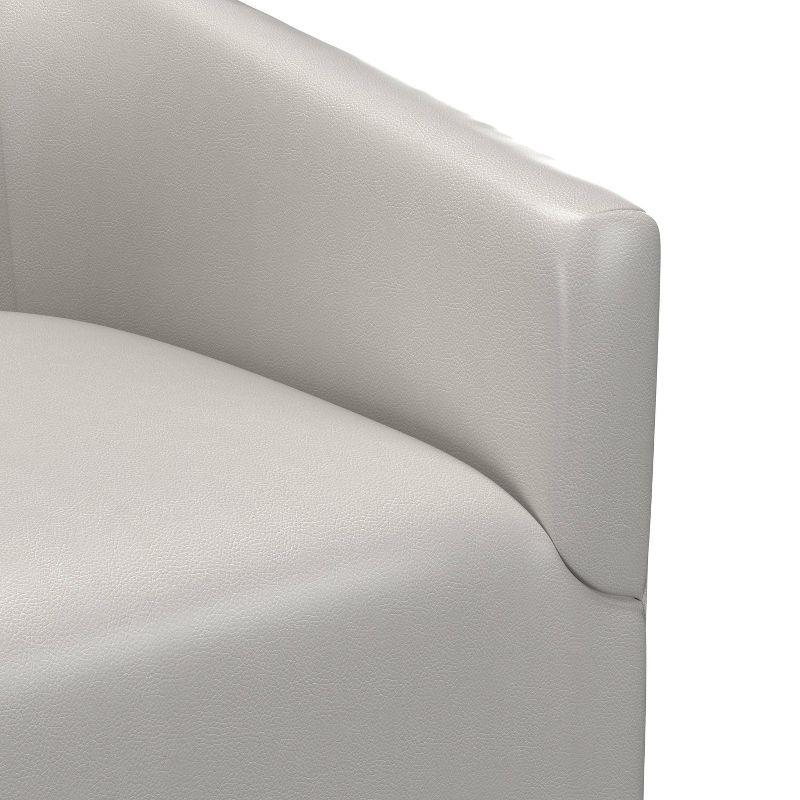 Comfort Pointe Gaven Wood Base Swivel Accent Chair Dove Gray: Faux Leather Upholstery, Foam-Filled, No Assembly Required