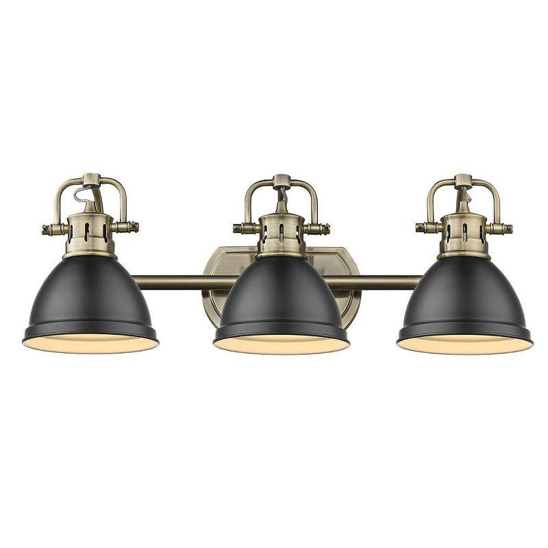 Transitional Black and Bronze 3-Light Outdoor Vanity Fixture