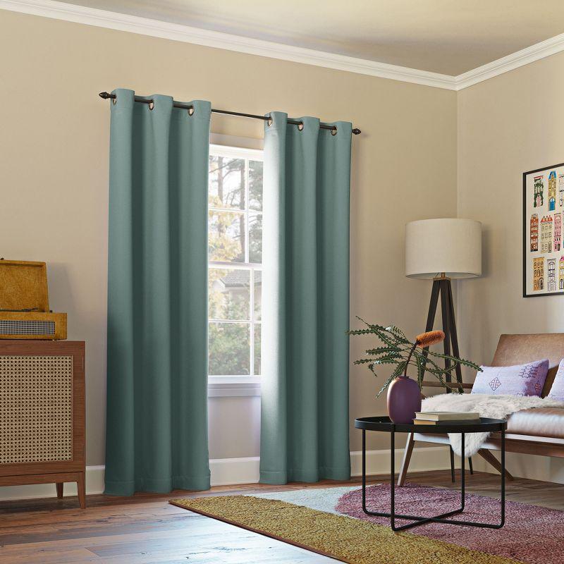 Sun Zero Blackout Kenneth Energy Saving Grommet Curtain Panel