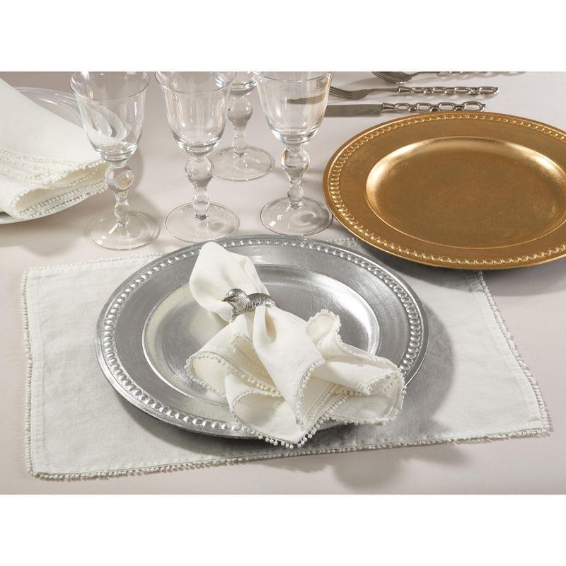 Saro Lifestyle Dots Design Charger Plate (Set of 4), Gold, 14" Round