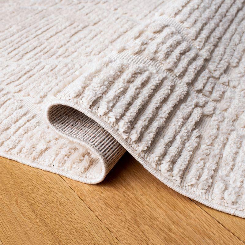 Nomadic Artistry 8' Square Beige Wool & Synthetic Boho-Chic Area Rug