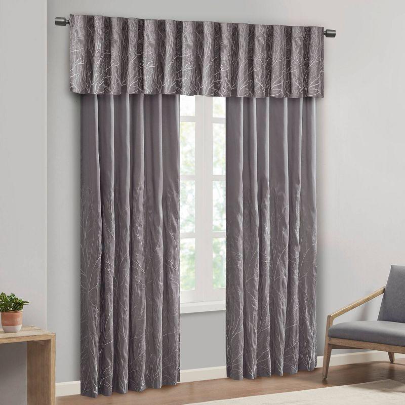 Andora Faux Silk Embroidered Window Valance