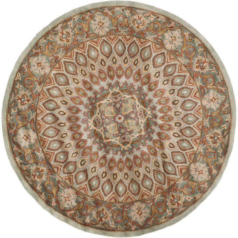 Heritage HG914 Hand Tufted Area Rug - Blue/Grey - 8' round - Safavieh.
