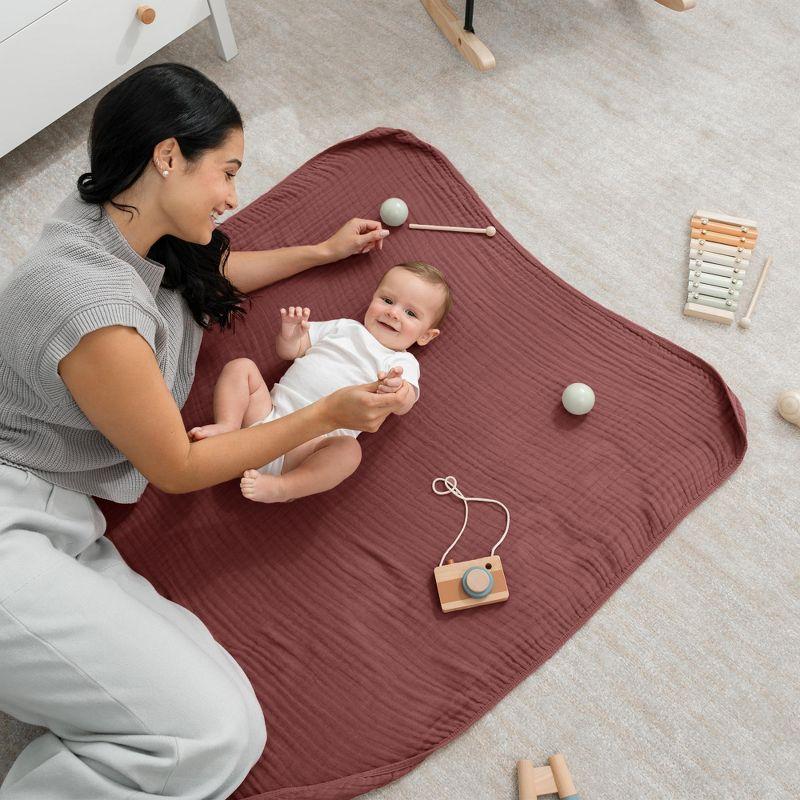 Baby Muslin Blanket, Large 40" X 40" By Comfy Cubs