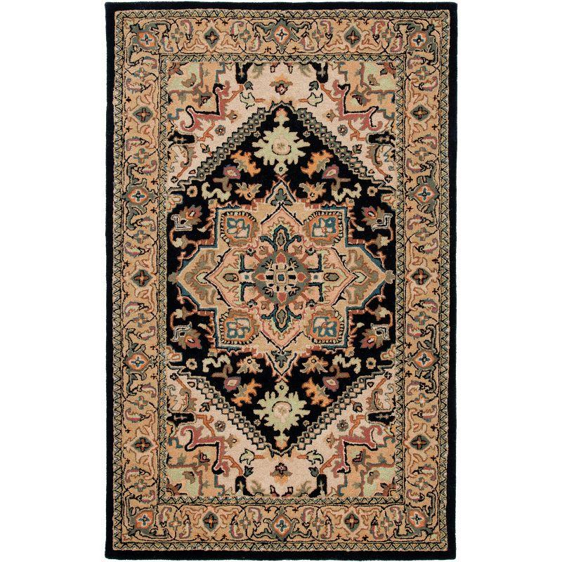 Heritage HG625 Handmade Area Rug - 5'x8' - Black/Gold - Safavieh
