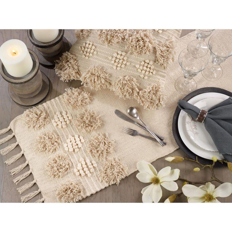 Saro Lifestyle Table Runner With Tufted Tassel Design