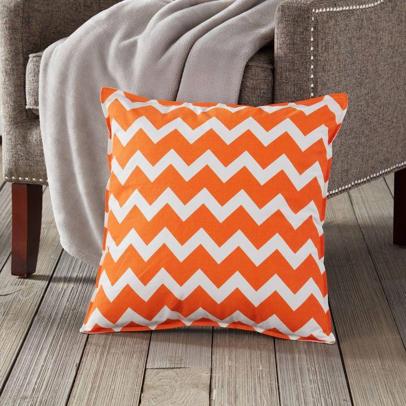 Kensington Garden 20"x20" Oversize Chevron Cotton Canvas Square Throw Pillow