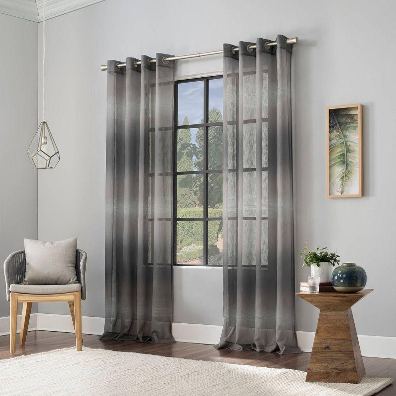 Scott Living Atlantic Ombre Open Weave Sheer Grommet Curtain Panel