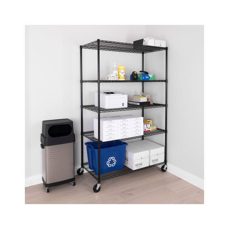 UltraDurable 24" D 5-Tier NSF-Certified Steel Shelving with Wheels