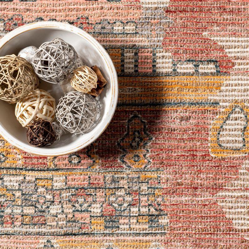Nuloom Hermina Abstract 5x8 Jute Indoor Area Rug for Dining Room Rug Neutral Rug Living Room Rug Kitchen, Multicolor/Ivory