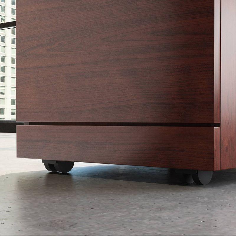 Classic Cherry 3-Drawer Lockable Mobile Pedestal File Cabinet