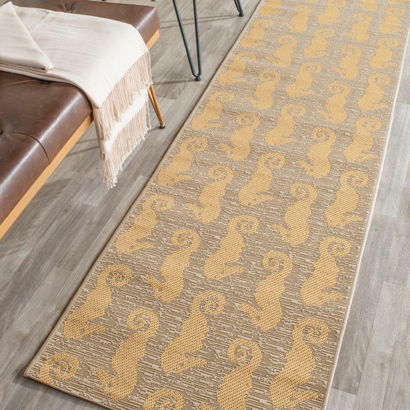 Courtyard CY6214 Power Loomed Indoor/Outdoor Runner Rug - Beige/Yellow - 2'3"x8' - Safavieh.