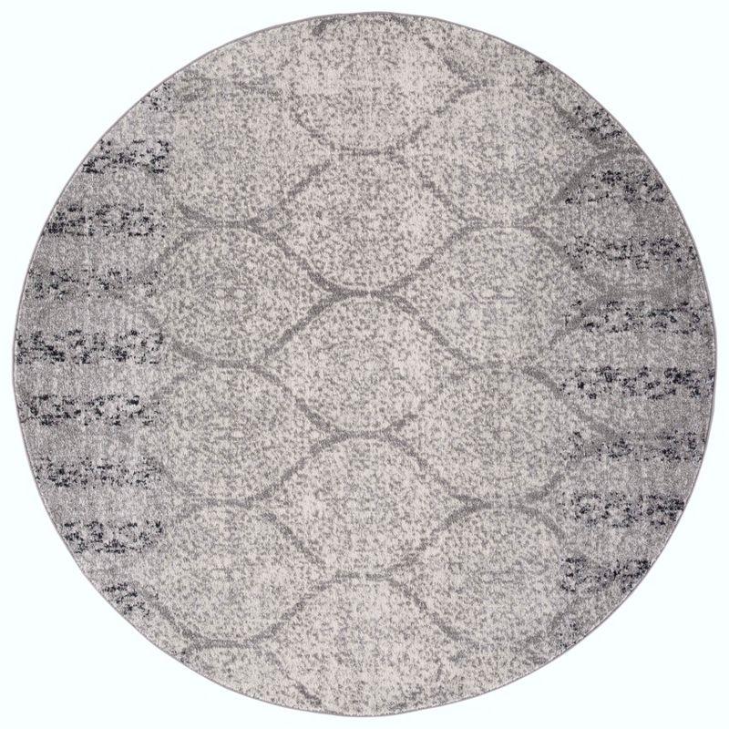 Madison MAD604 Power Loomed Indoor Area Rug - Grey/Ivory - 4' Round - Safavieh