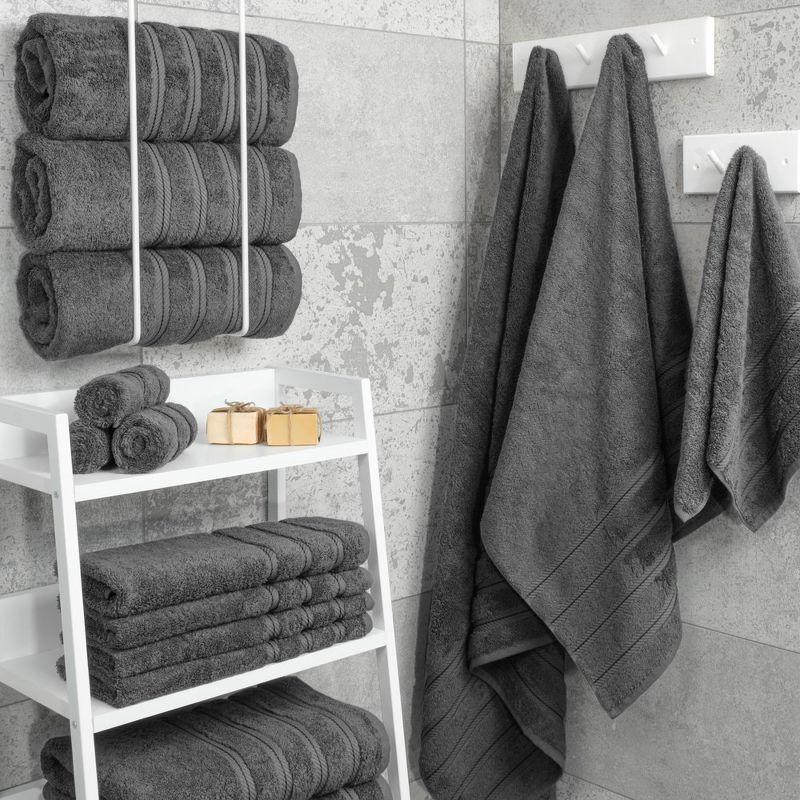 Dark Gray 100% Cotton Turkish 4 Piece Bath Towel Set