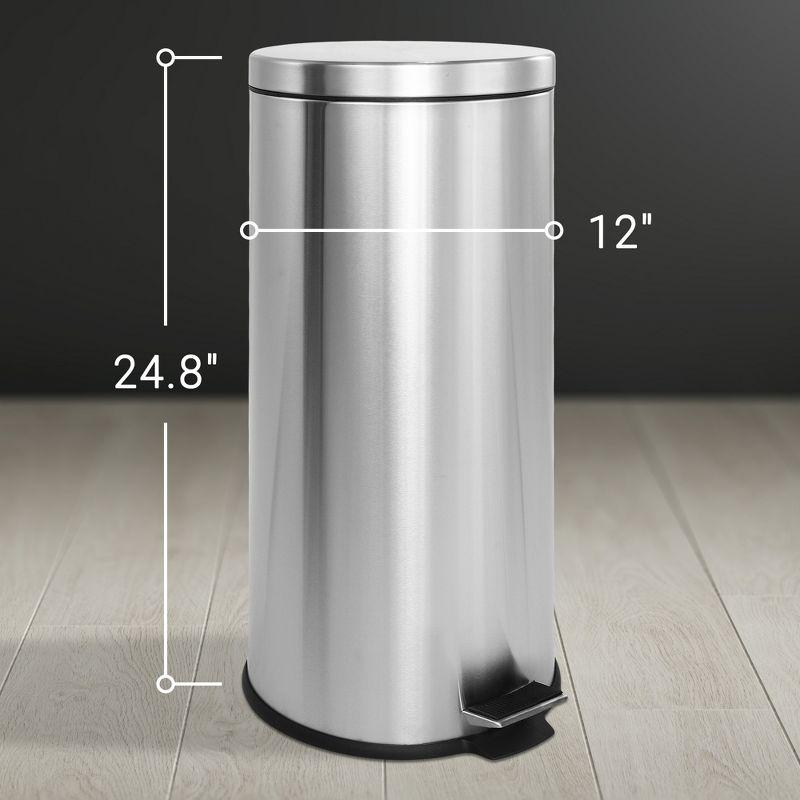 happimess Oscar 8-Gallon Step-Open Trash Can with FREE Mini Trash Can, Stainless Steel