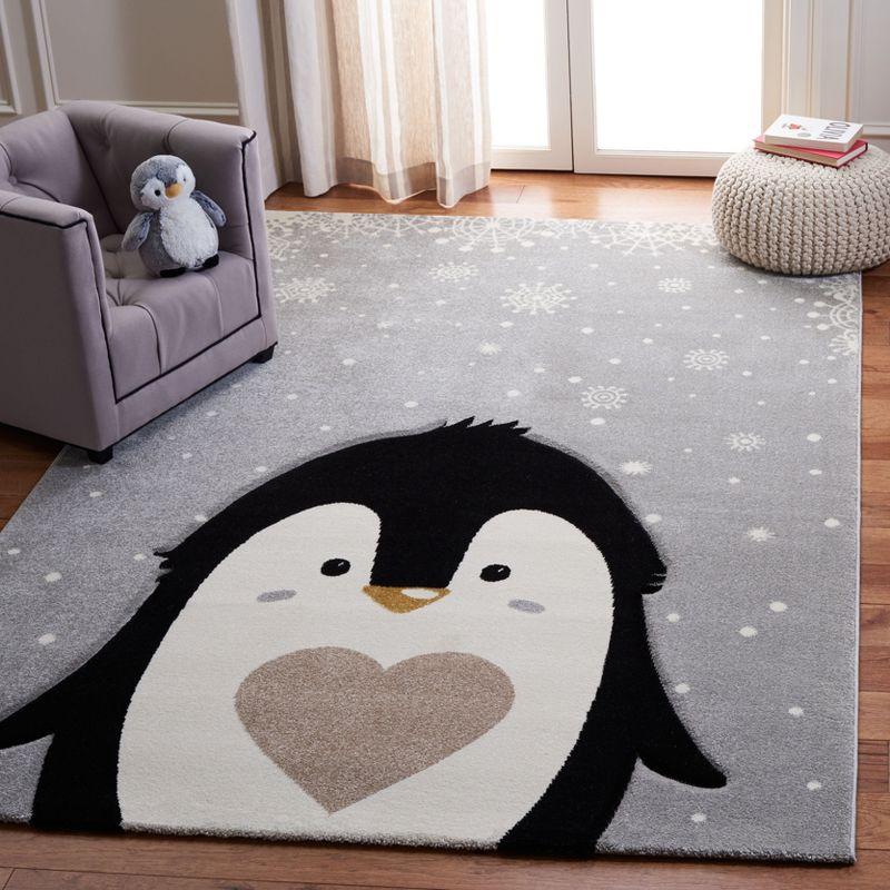 Carousel Kids CRK132 Power Loomed Area Rug - Light Grey/Black - 5'3"x7'6" - Safavieh.