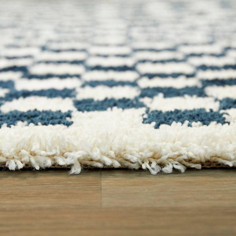Balta Rugs 5'3"x7' Geometric Plush Shag Area Rug Blue