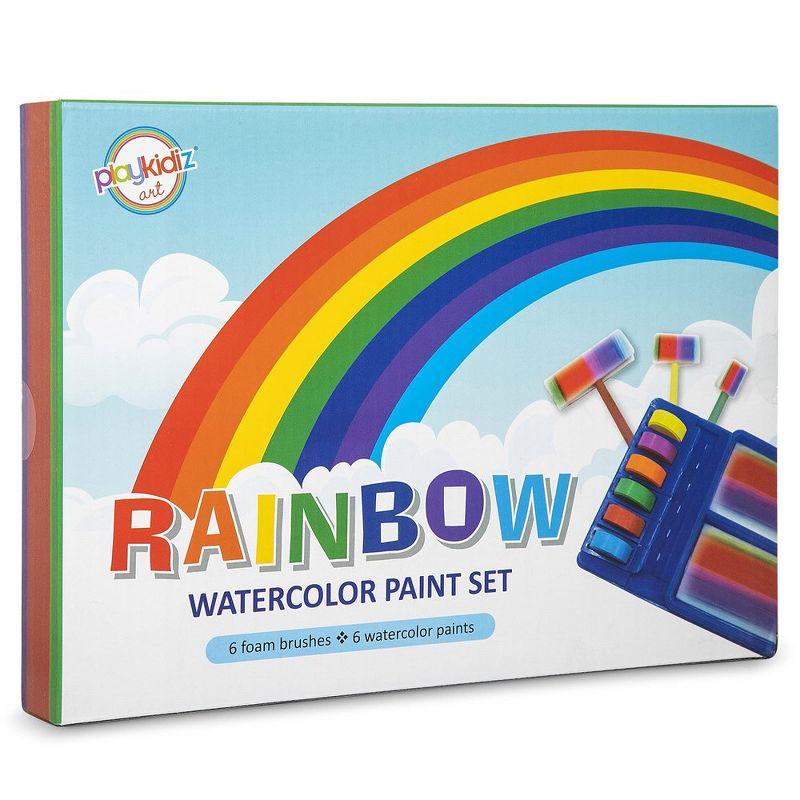 Playkidiz Rainbow Watercolor Washable Classic Colors Painting Set.